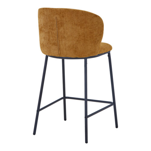 Σκαμπό μπαρ Karg pakoworld camel ύφασμα-πόδι μαύρο μέταλλο 49x46x93εκ (x2)