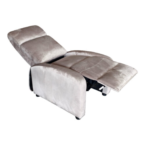 Πολυθρόνα relax Norva pakoworld βελούδο σε γκρι απόχρωση 68.5x86x100εκ (x1)