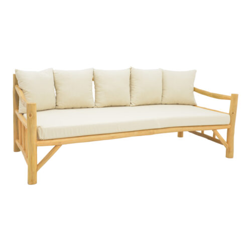 Καναπές Roziana pakoworld φυσικό teak ξύλο 210x100x80εκ (x1)