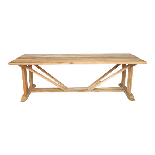 Τραπέζι Smarious pakoworld teak ξύλο σε φυσική απόχρωση 250x100x78εκ (x1)
