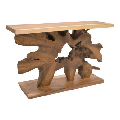 Κονσόλα Nasiol Inart teak ξύλο σε φυσική απόχρωση 120x40x75εκ (x1)