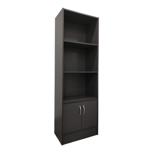 Βιβλιοθήκη Tekaro pakoworld σε ανθρακί απόχρωση 57x33x180εκ (x1)