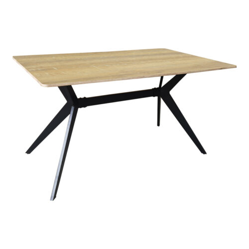 Τραπέζι Ezali pakoworld sonoma mdf με μαύρα μεταλλικά πόδια 140x80x75εκ (x1)