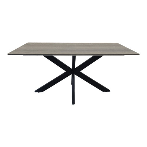 Τραπέζι Bethan pakoworld sonoma με γκρι mdf και μαύρο μέταλλο 180x90x75εκ (x1)