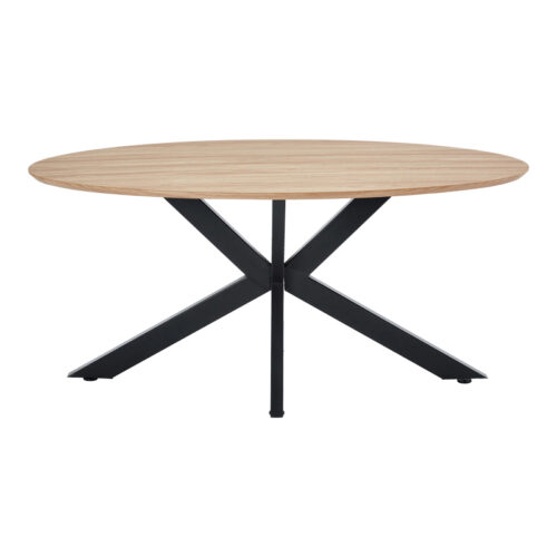 Τραπέζι Makrey pakoworld sonoma mdf- μαύρα μεταλλικά πόδια 160x90x75εκ (x1)