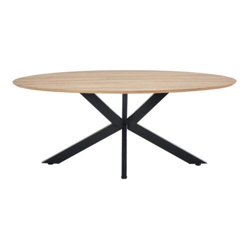 Τραπέζι Makrey pakoworld sonoma mdf- μαύρα μεταλλικά πόδια 180x90x75εκ (x1)