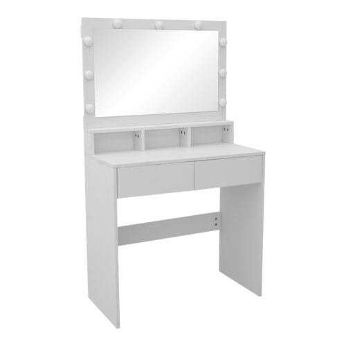 Τουαλέτα κρεβατοκάμαρας Vanity pakoworld με led λευκό 80x40x140εκ (x1)