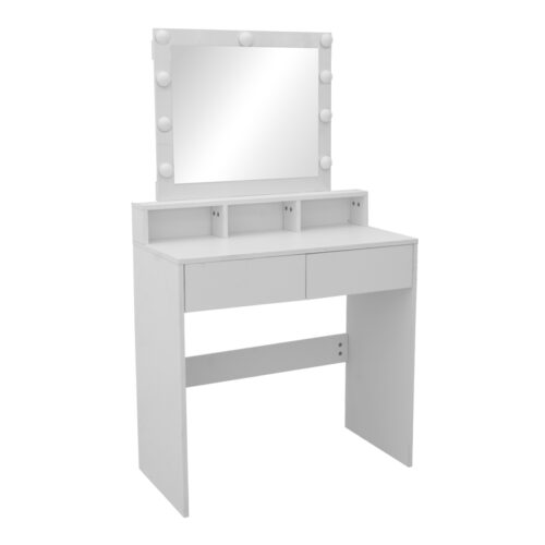 Τουαλέτα κρεβατοκάμαρας Virna pakoworld με led λευκό 80x40x145εκ (x1)