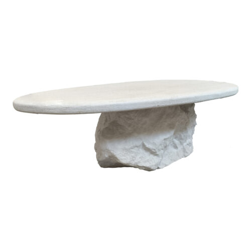 Τραπέζι σαλονιού Zinol pakoworld mdf-polyresin λευκό 105x62x32εκ (x1)