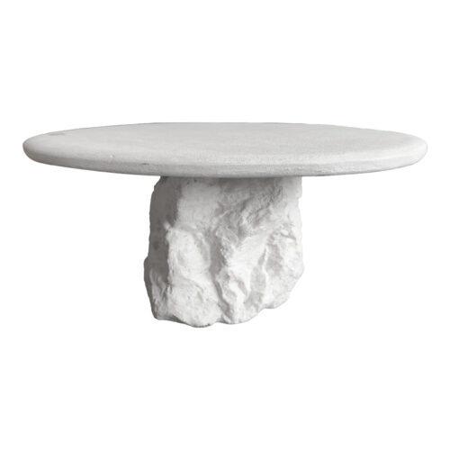 Τραπέζι σαλονιού Zinol pakoworld mdf-polyresin λευκό Φ77x36εκ (x1)