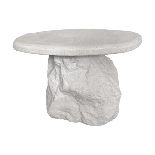 Βοηθητικό τραπέζι Zinol pakoworld mdf-polyresin λευκό Φ58x41εκ (x1)