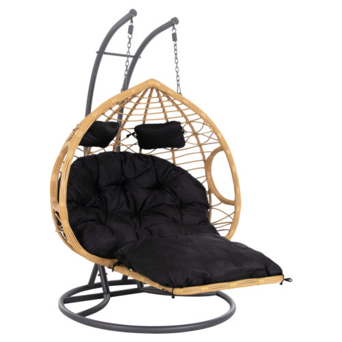 ΔΙΠΛΗ ΚΡΕΜΑΣΤΗ ΦΩΛΙΑ ME ΥΠΟΠΟΔΙΟ GRACIE HM5754.02 ΜΠΕΖ ΣΥΝΘ.RATTAN-ΓΚΡΙ ΜΕΤΑΛ.ΣΚΕΛΕΤΟΣ Φ120x200Υεκ (x1)