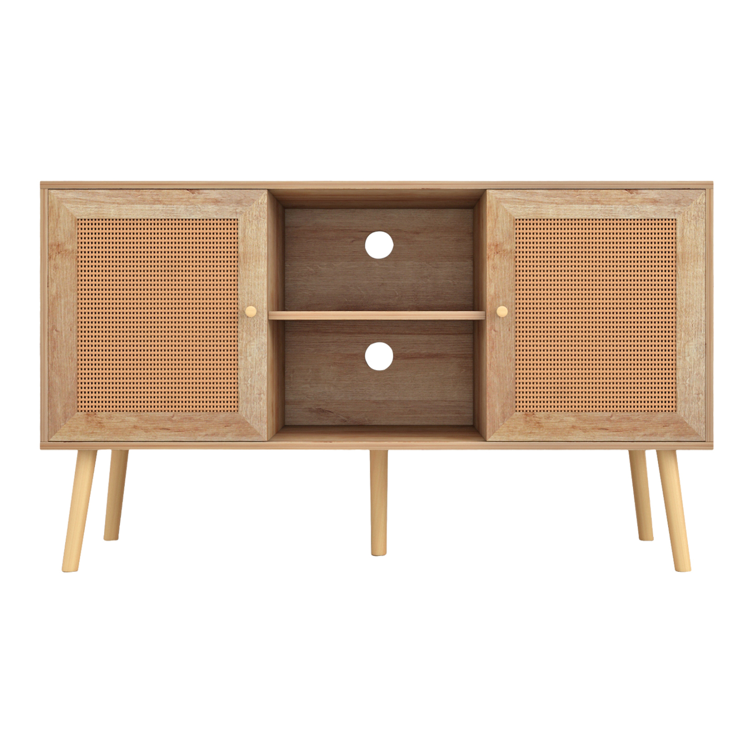 ΕΠΙΠΛΟ TV ΜΕΛΑΜΙΝΗΣ COLM ΜΕ ΠΟΡΤΕΣ RATTAN HM9223.11 ΣΕ ΧΡΩΜΑ ΦΥΣΙΚΟ 120x39x56,5Υεκ. (x1) - Image 3