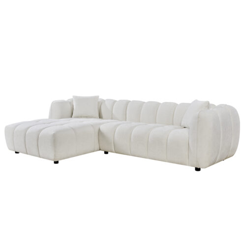 ΚΑΝΑΠΕΣ ΓΩΝΙΑ (ΑΡΙΣΤΕΡΗ) LYKKE HM3326.02L ΕΚΡΟΥ ΥΦΑΣΜΑ 280x89-165(η γωνία)x70Υεκ (x1)