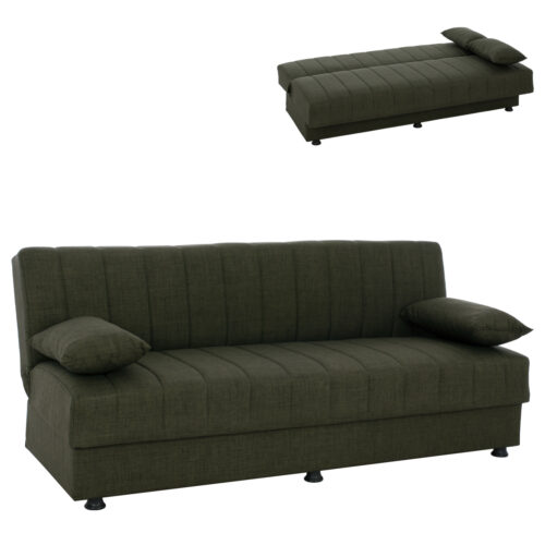 ΚΑΝΑΠΕΣ ΚΡΕΒΑΤΙ ANDRI ΤΡΙΘΕΣΙΟΣ DARK OLIVE HM3239.05 180x72x77 εκ. (x1)