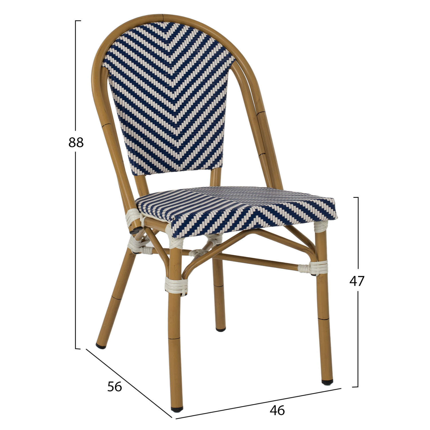 ΚΑΡΕΚΛΑ BAMBOO LOOK ΜΠΛΕ-ΛΕΥΚΟ HM5860.02 46x56x88Y εκ. (x1) - Image 2