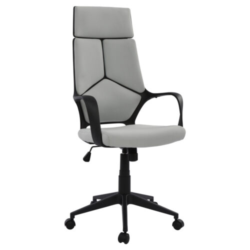 ΚΑΡΕΚΛΑ ΓΡΑΦΕΙΟΥ ANIVIA HM1073.21 ΓΚΡΙ & ΣΚΕΛΕΤΟ ΜΑΥΡΟ 64x61x127 cm (x1)