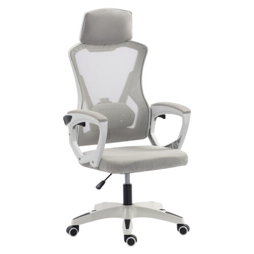 ΚΑΡΕΚΛΑ ΓΡΑΦΕΙΟΥ SALAS HM1223.02 P.P. ΛΕΥΚΟ-ΓΚΡΙ MESH ΥΦΑΣΜΑ 60x60x118-128Υεκ (x1)