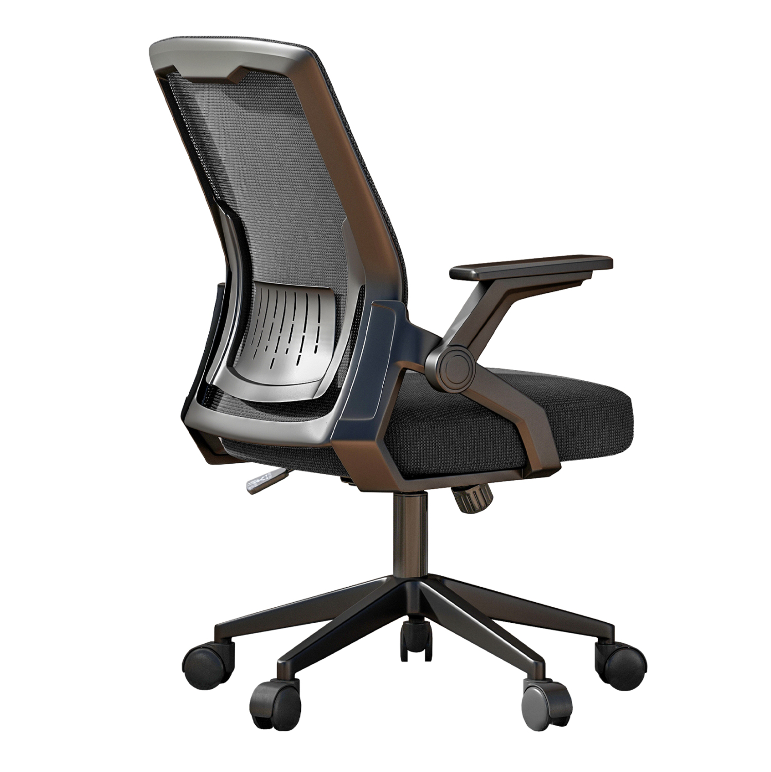 ΚΑΡΕΚΛΑ ΓΡΑΦΕΙΟΥ ZENITH HM1225.01 PP & MESH ΥΦΑΣΜΑ--ΜΑΥΡΟ 60x60x92-100Υεκ (x1) - Image 5
