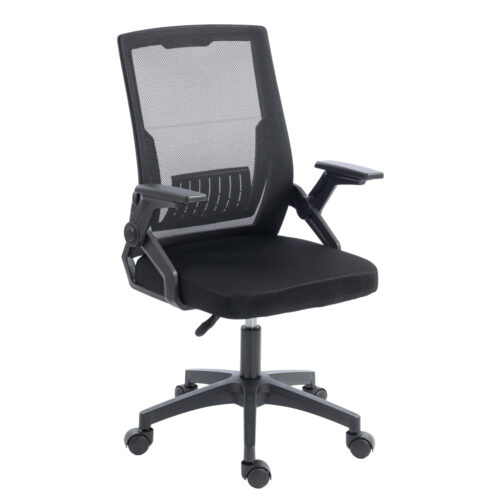 ΚΑΡΕΚΛΑ ΓΡΑΦΕΙΟΥ ZENITH HM1225.01 PP & MESH ΥΦΑΣΜΑ--ΜΑΥΡΟ 60x60x92-100Υεκ (x1)