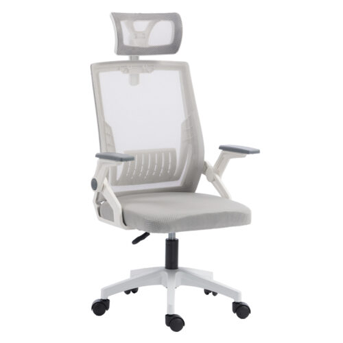 ΚΑΡΕΚΛΑ ΓΡΑΦΕΙΟΥ MATRON HM1226.02 ΛΕΥΚΟ PP--ΑΝΟΙΧΤΟ ΓΚΡΙ MESH 47x47x128Υεκ (x1)