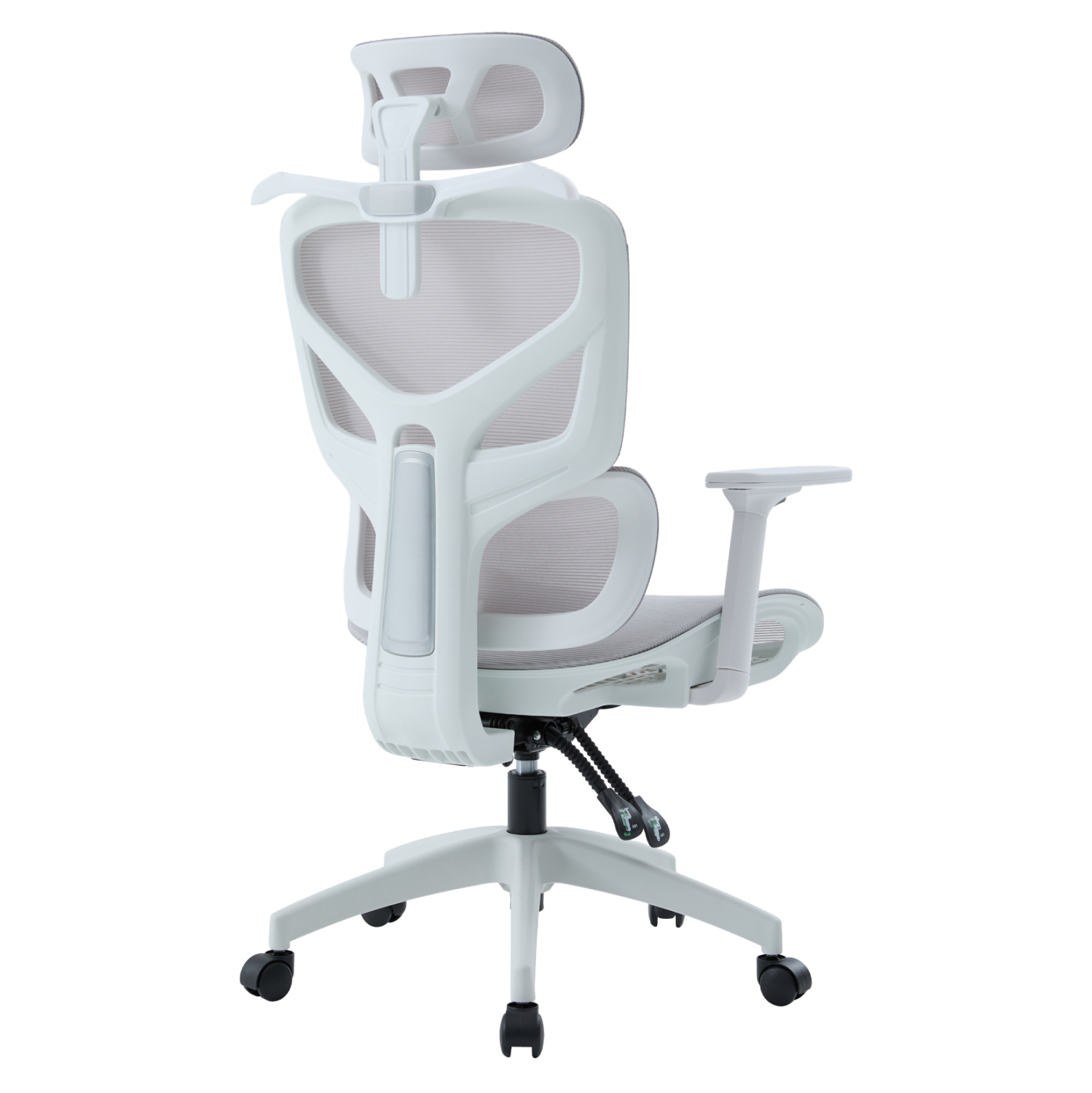 ΚΑΡΕΚΛΑ ΓΡΑΦΕΙΟΥ APEX HM1227.02 ΛΕΥΚΟ PP--ΑΝΟΙΧΤΟ ΓΚΡΙ MESH 68x68x120-130Υεκ (x1) - Image 6