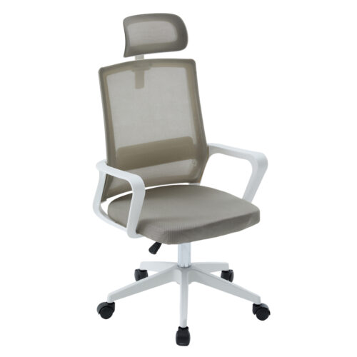 ΚΑΡΕΚΛΑ ΓΡΑΦΕΙΟΥ VELOCITY HM1229.02 ΛΕΥΚΟ PP--ΑΝΟΙΧΤΟ ΓΚΡΙ MESH 61x62x123Υεκ (x1)