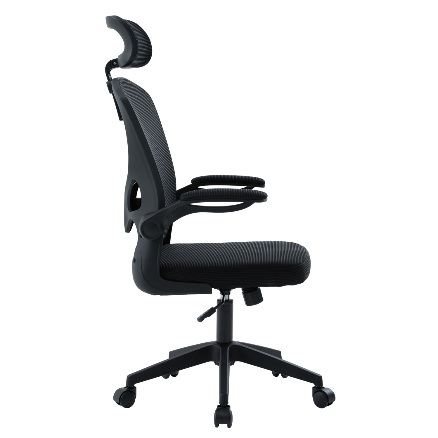 ΚΑΡΕΚΛΑ ΓΡΑΦΕΙΟΥ FLOATER HM1230.01 ΜΑΥΡO MESH & PP 62x62x106-116Υεκ (x1) - Image 4
