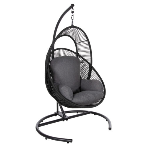 ΚΡΕΜΑΣΤΗ ΦΩΛΙΑ RULER HM6083 ΜΑΥΡΟ ΜΕΤΑΛΛΟ ΚΑΙ ΣΥΝΘ.RATTAN-ΓΚΡΙ ΜΑΞΙΛΑΡΙ 120x110x190Υ (x1)