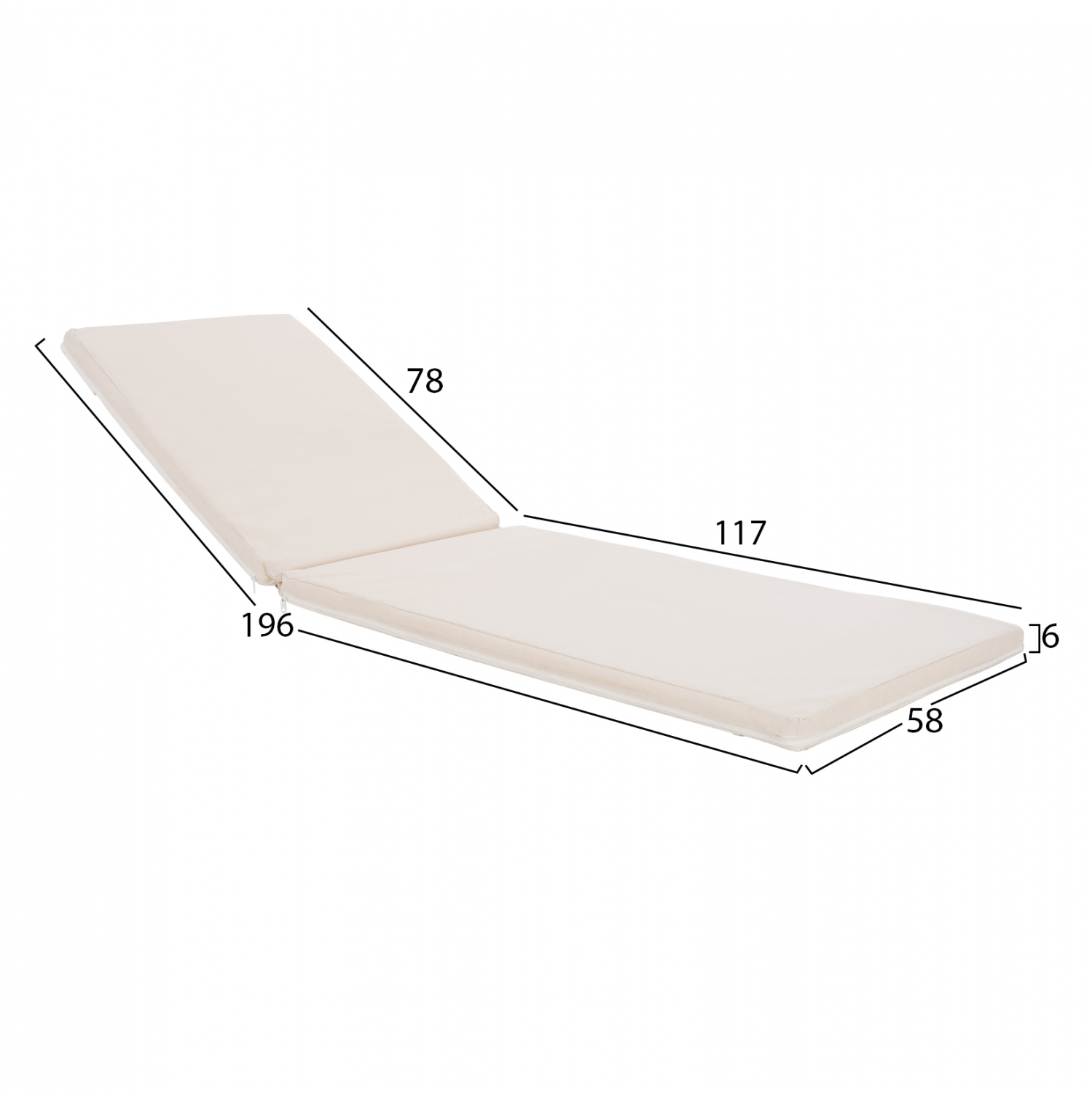 ΜΑΞΙΛΑΡΙ ΞΑΠΛΩΣΤΡΑΣ TEXTILENE 600gr/m2 2X1 SIFNOS ΜΠΕΖ HM11234.60T 196(117+1+78)x58x6εκ. (x1) - Image 2