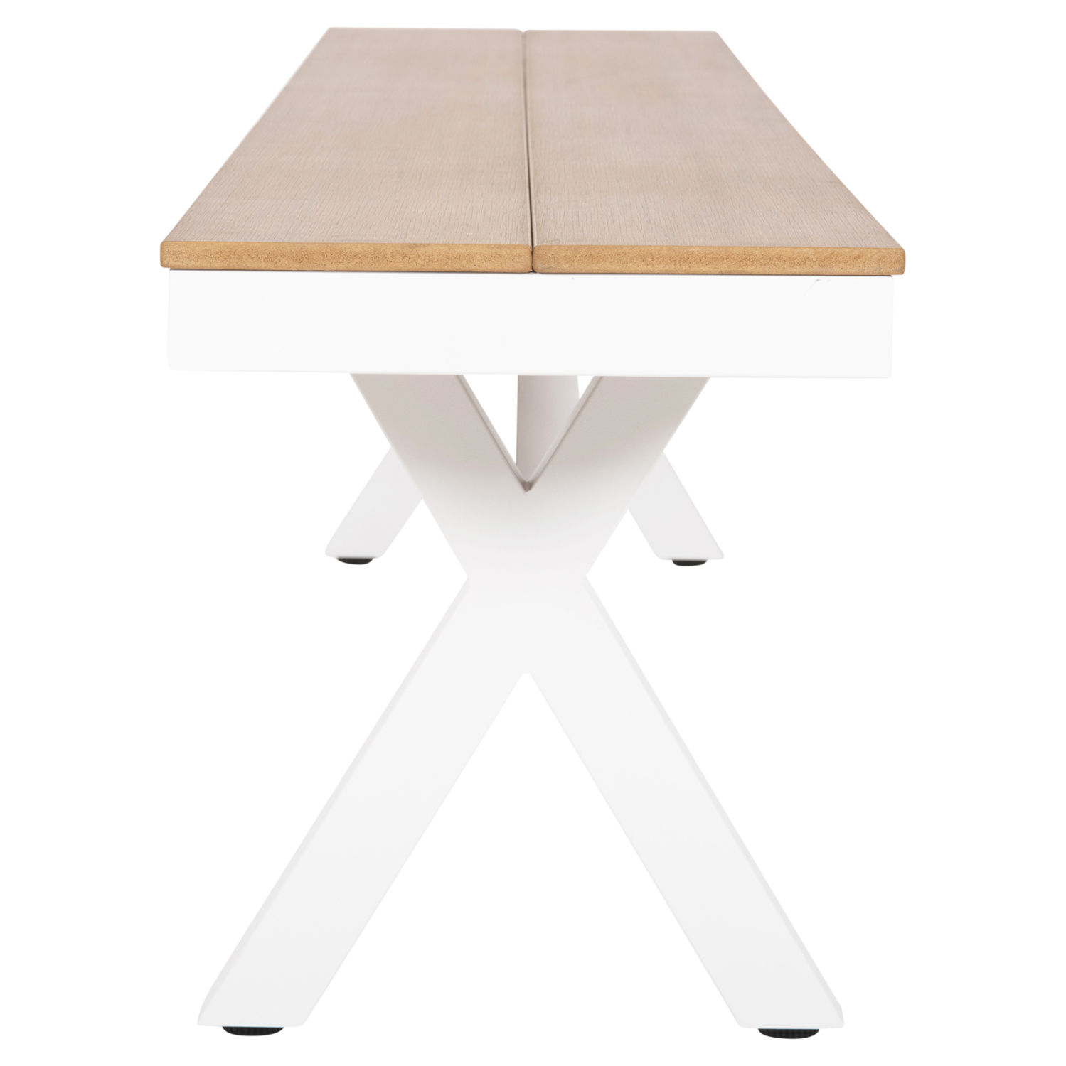 ΠΑΓΚΑΚΙ ΑΛΟΥΜΙΝΙΟΥ TAWNEE HM6040.02 ΛΕΥΚΟ-POLYWOOD ΚΑΘΙΣΜΑ ΦΥΣΙΚΟ 220x36x44,5Υεκ. (x1) - Image 4