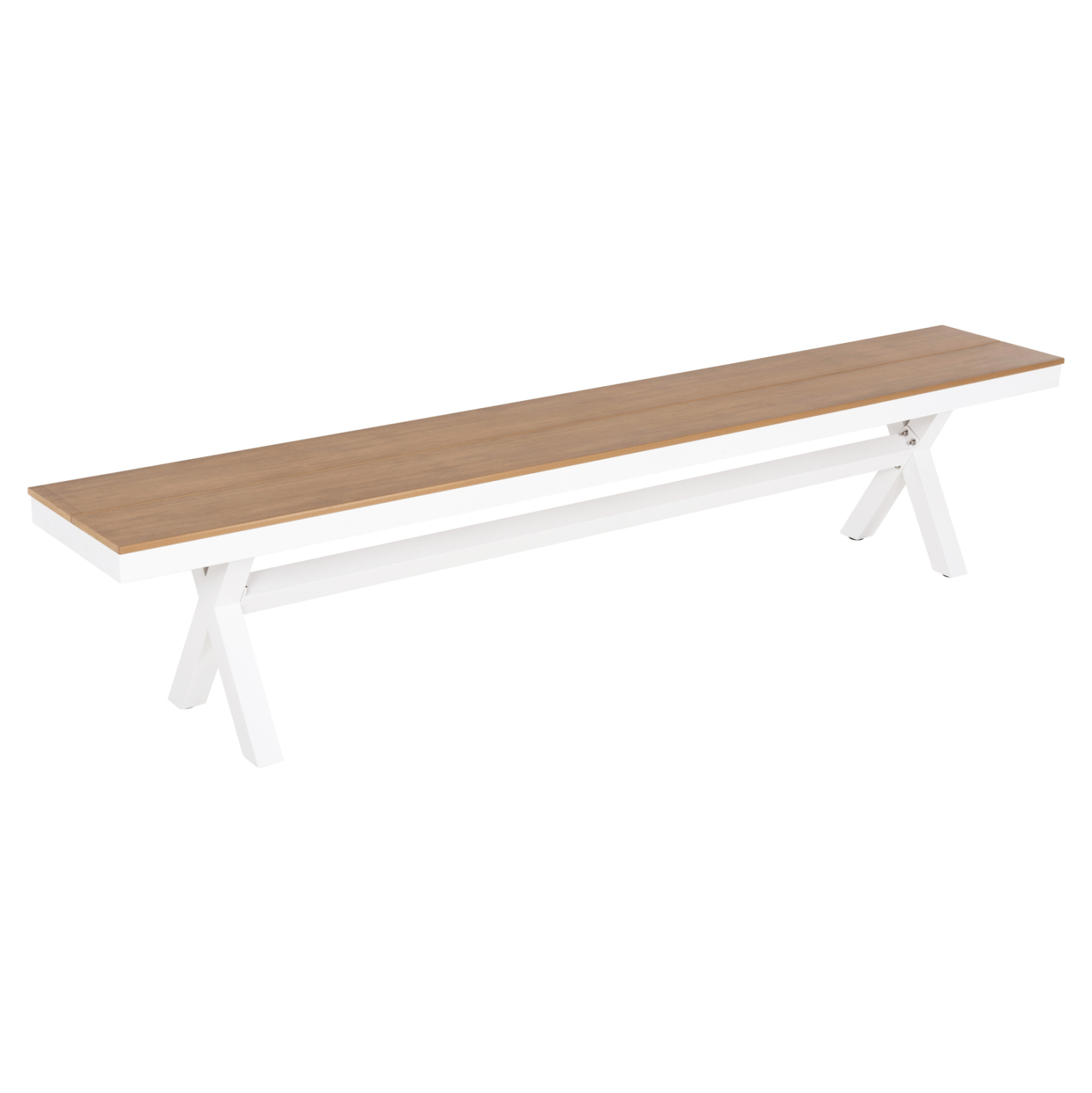 ΠΑΓΚΑΚΙ ΑΛΟΥΜΙΝΙΟΥ TAWNEE HM6040.02 ΛΕΥΚΟ-POLYWOOD ΚΑΘΙΣΜΑ ΦΥΣΙΚΟ 220x36x44,5Υεκ. (x1) - Image 5