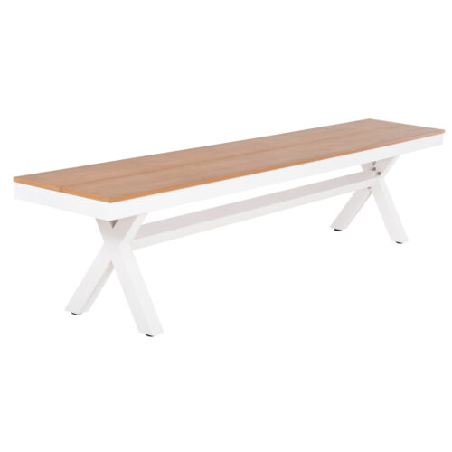 ΠΑΓΚΑΚΙ ΑΛΟΥΜΙΝΙΟΥ TAWNEE HM6040.02 ΛΕΥΚΟ-POLYWOOD ΚΑΘΙΣΜΑ ΦΥΣΙΚΟ 220x36x44,5Υεκ. (x1)