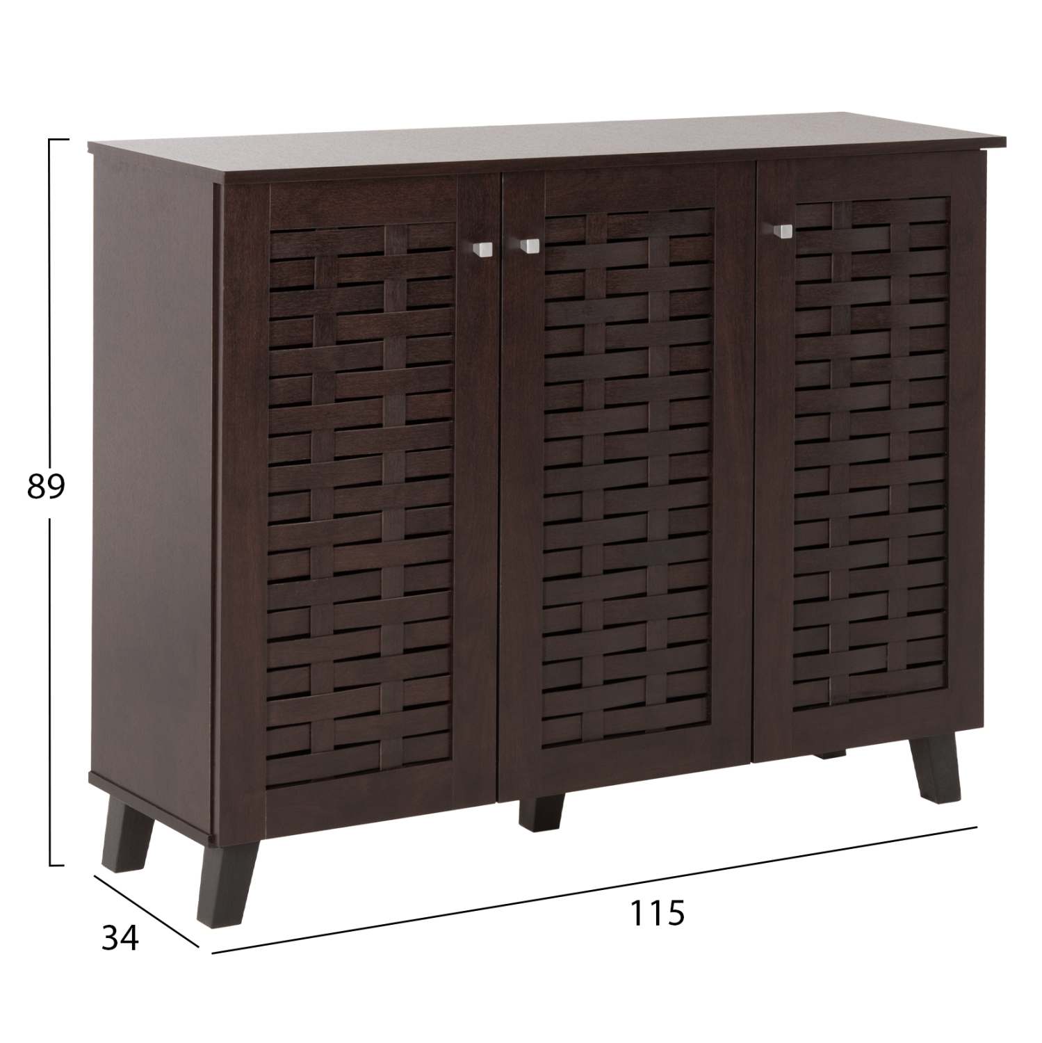 ΠΑΠΟΥΤΣΟΘΗΚΗ-ΝΤΟΥΛΑΠΙ PRODY HM9610.01 ΜΕΛΑΜΙΝΗ WENGE 3 ΠΟΡΤΕΣ 115x34x89Υεκ. (x1) - Image 2