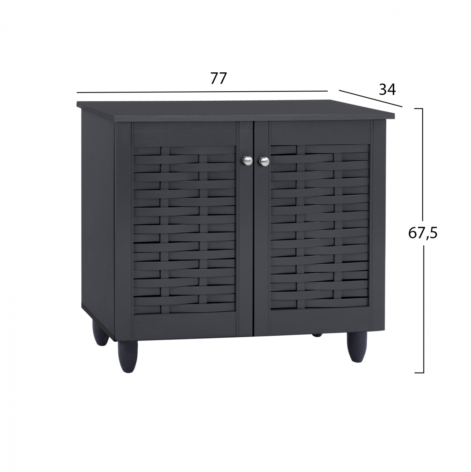 ΠΑΠΟΥΤΣΟΘΗΚΗ-ΝΤΟΥΛΑΠΙ ΞΥΛΙΝΗ CASSIOPE HM2208.10 ΓΚΡΙ 77Χ34Χ67.5εκ. (x1) - Image 2