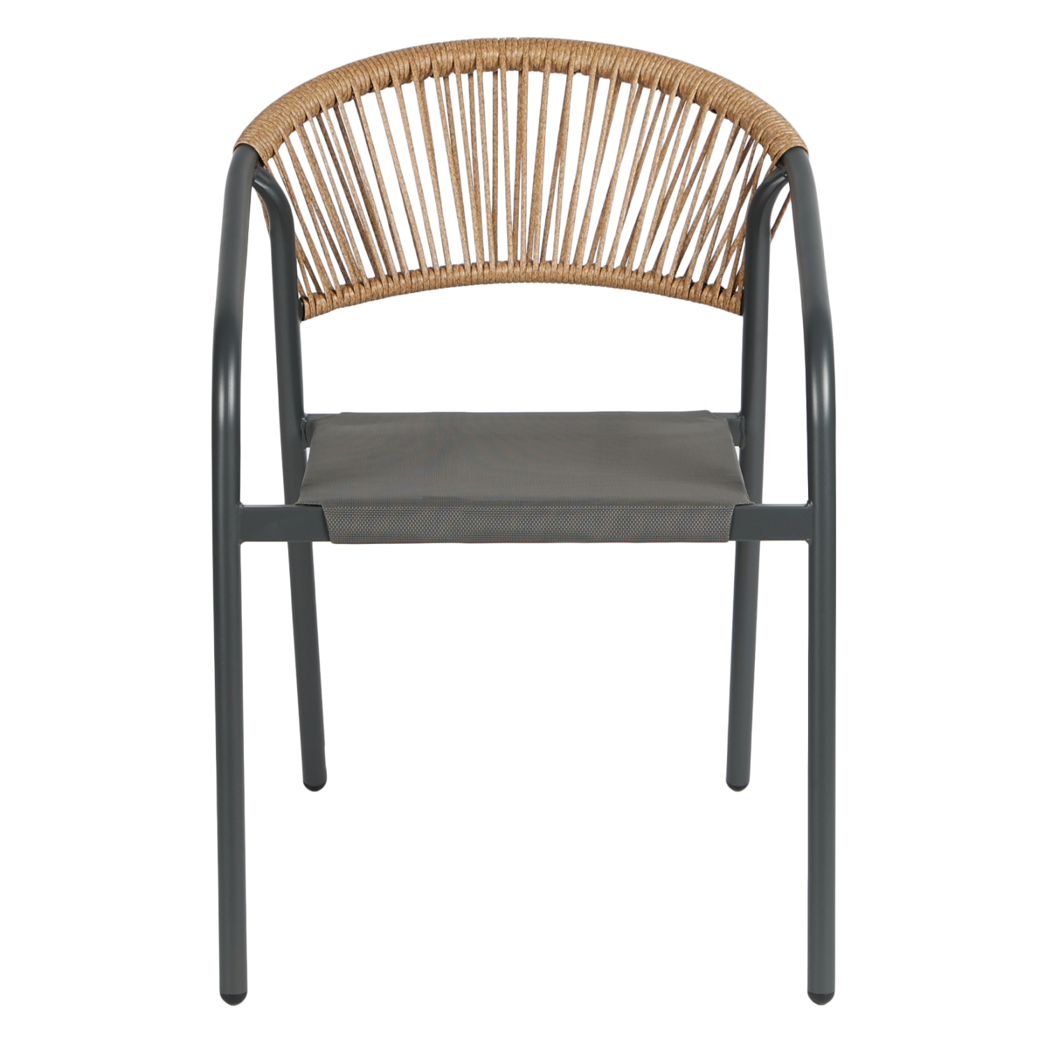 ΠΟΛΥΘΡΟΝΑ HOMAN HM6430.01 ΓΚΡΙ ΜΕΤΑΛΛΟ & TEXTILENE--ΜΠΕΖ P.E.RATTAN 53x58x75Υεκ (x1) - Image 3