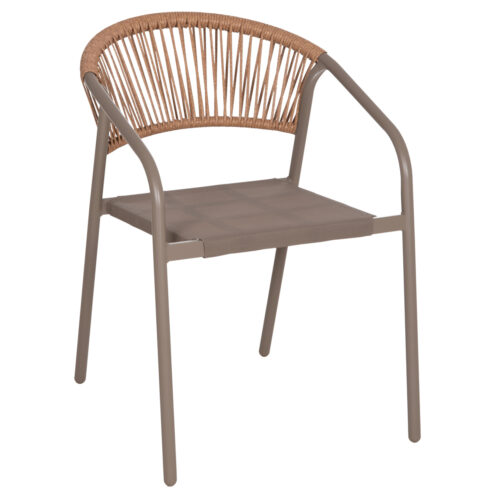 ΠΟΛΥΘΡΟΝΑ HOMAN HM6430.04 ΣΑΜΠΑΝΙ ΜΕΤΑΛΛΟ & TEXTILENE--ΜΠΕΖ P.E.RATTAN 53x58x75Υεκ (x1)