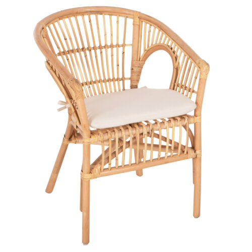 ΠΟΛΥΘΡΟΝΑ DAMPAR HM9929.04 RATTAN ΣΕ ΦΥΣΙΚΟ-ΛΕΥΚΟ ΜΑΞΙΛΑΡΙ 59x61x80Υεκ. (x1)