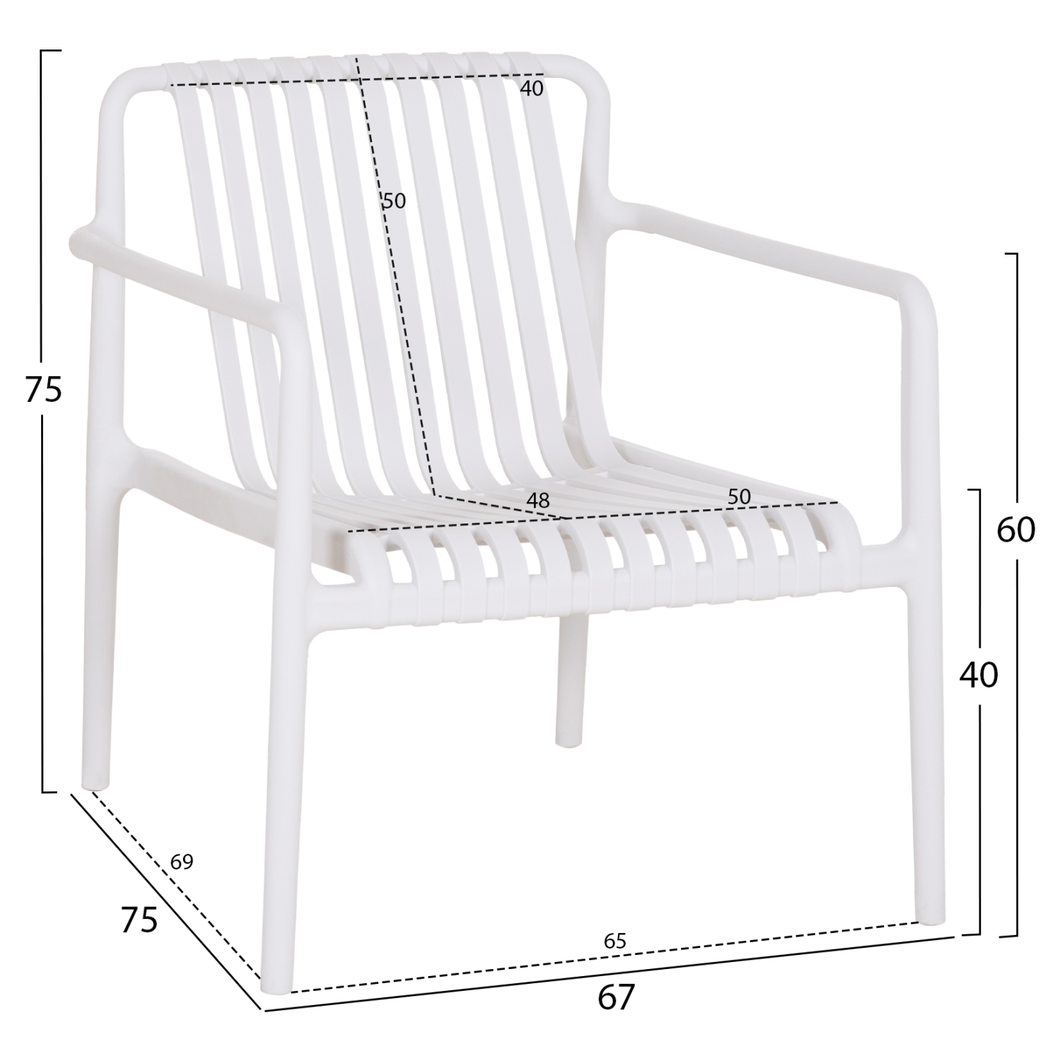 ΠΟΛΥΘΡΟΝΑ LOUNGE ΕΞΩΤ.ΧΩΡΟΥ MALEN HM6626.01 ΛΕΥΚΟ ΠΟΛΥΠΡΟΠΥΛΕΝΙΟ 67x75x75Υεκ (x1) - Image 10