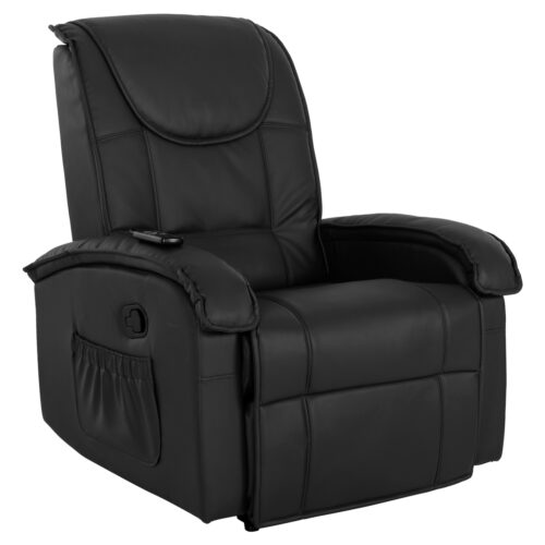 ΠΟΛΥΘΡΟΝΑ RELAX ΜΕ ΜΗΧΑΝΙΣΜΟ MASSAGE ROCCA HM0026.01 PU ΜΑΥΡΟ 88x90x80 εκ. (x1)