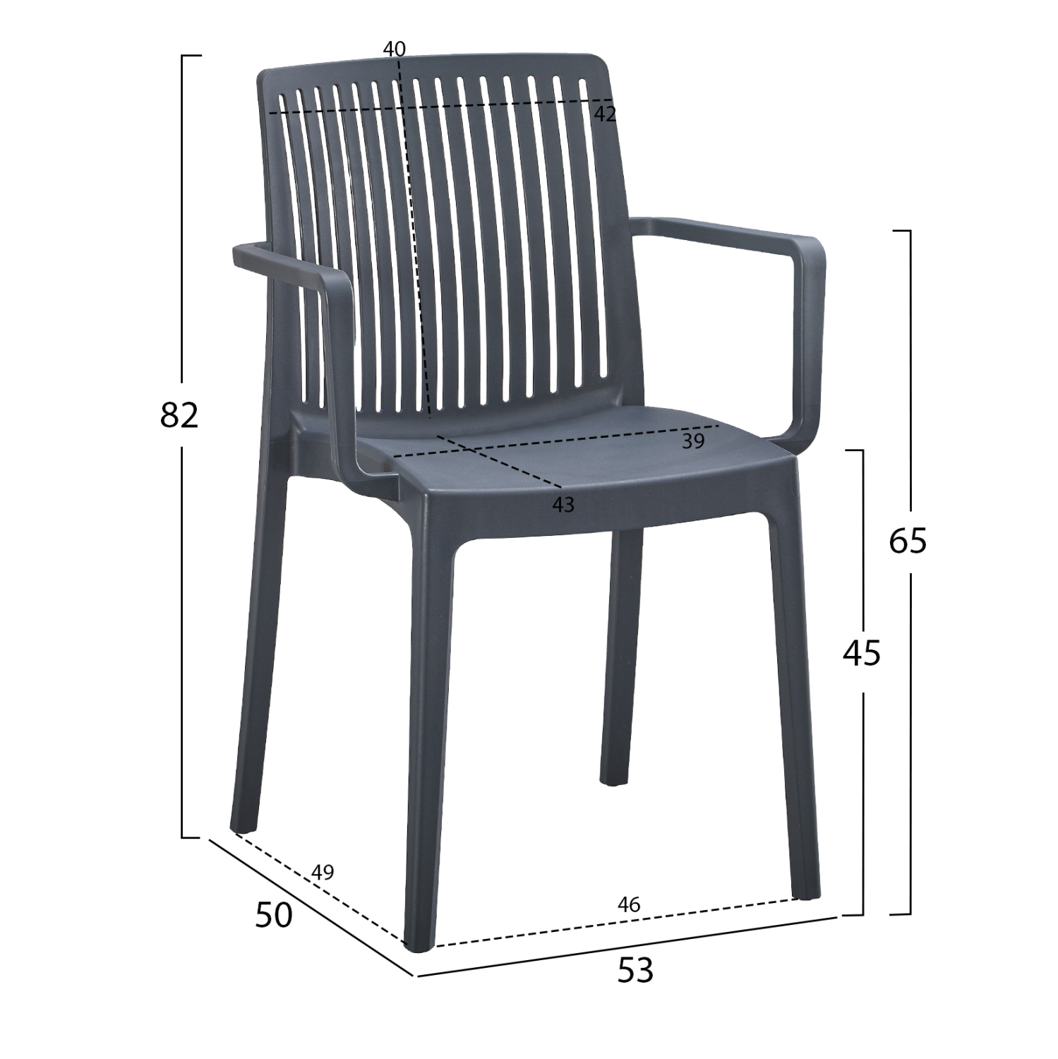 ΠΟΛΥΘΡΟΝΑ ΠΟΛΥΠΡΟΠΥΛΕΝΙΟΥ IDA HM6127.03 ΓΚΡΙ 53x50x82Υεκ. (x1) - Image 2