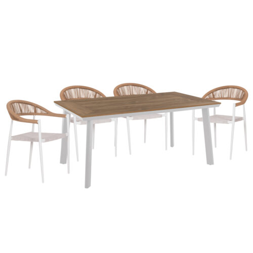 ΣΕΤ ΤΡΑΠΕΖΑΡΙΑΣ 5ΤΜΧ BERG HM10823.01 ΑΛΟΥΜΙΝΙΟ-POLYWOOD-TEXTILENE---ΛΕΥΚΟ (x1)