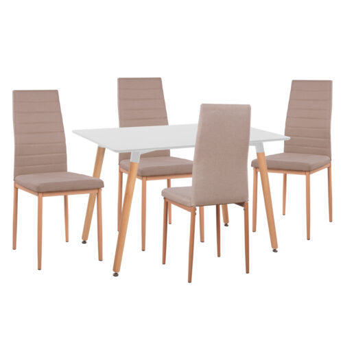 ΣΕΤ ΤΡΑΠΕΖΑΡΙΑΣ 5ΤΜΧ MINIMAL HM11767 ΛΕΥΚΟ MDF-ΜΠΕΖ ΥΦΑΣΜΑ (x1)