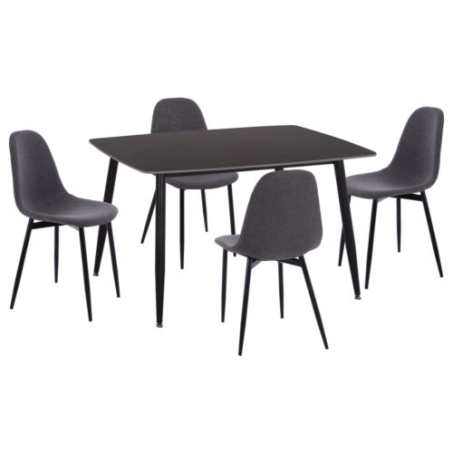 ΣΕΤ ΤΡΑΠΕΖΑΡΙΑΣ 5ΤΜΧ RAVEN HM21068.02 ΚΕΡΑΜΙΚΟ TOP ΜΑΥΡΟ ΜΑΡΜΑΡΟ--ΓΚΡΙ ΥΦΑΣΜΑ (x1)