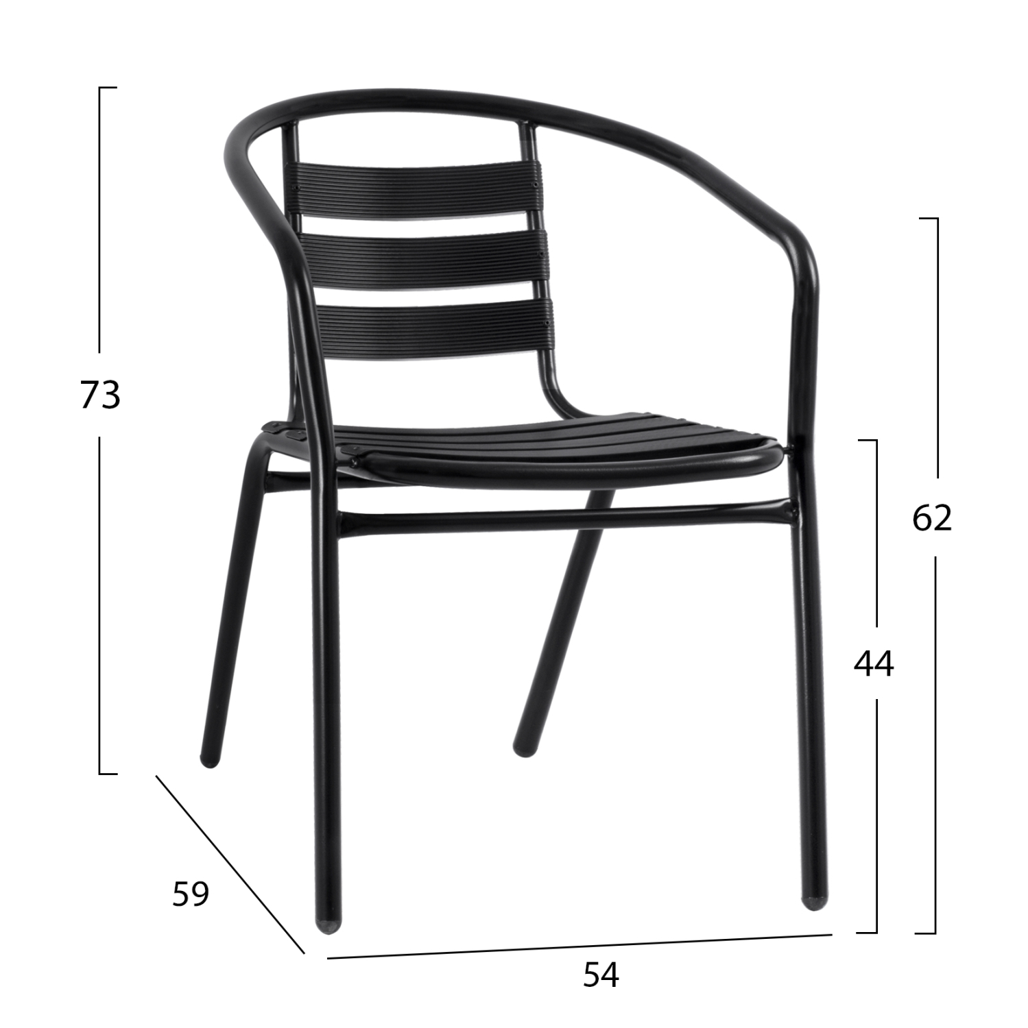 ΣΕΤ ΤΡΑΠΕΖΑΡΙΑΣ 5ΤΜΧ ADAM HM21220.03 ΚΑΡΕΚΛΕΣ ΜΕΤΑΛΛΙΚΕΣ & ΤΡΑΠΕΖΙ 110x60 ΜΑΥΡΟ (x1) - Image 3