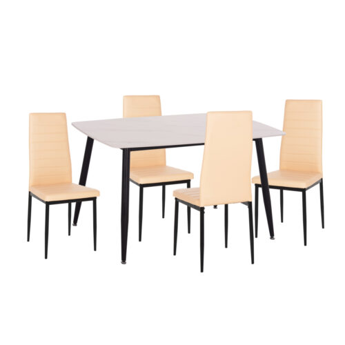 ΣΕΤ ΤΡΑΠΕΖΑΡΙΑΣ 5ΤΜΧ RAVEN HM21266.01 ΚΕΡΑΜΙΚΟ TOP ΛΕΥΚΟ ΜΑΡΜΑΡΟ--ΚΡΕΜ PU (x1)