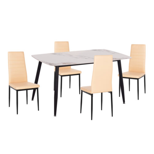 ΣΕΤ ΤΡΑΠΕΖΑΡΙΑΣ 5ΤΜΧ RAVEN HM21266.02 ΚΕΡΑΜΙΚΟ TOP CALACATTA--ΚΡΕΜ PU (x1)