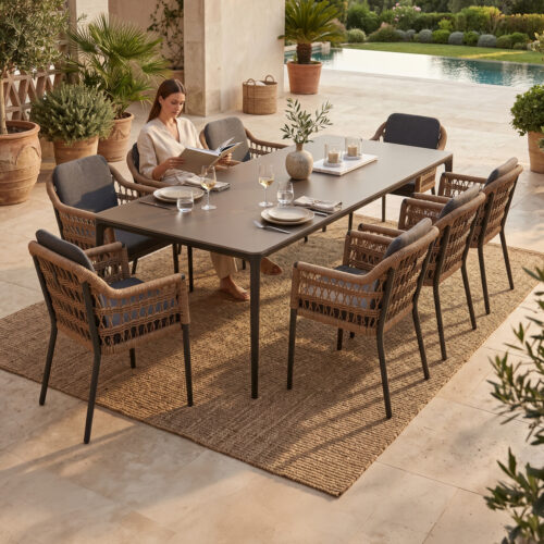 ΣΕΤ ΤΡΑΠΕΖΑΡΙΑΣ 9ΤΜΧ STAD HM10865.01 ΓΚΡΙ ΑΛΟΥΜΙΝΙΟ-SINTERED STONE TOP-OLEFIN (x1)
