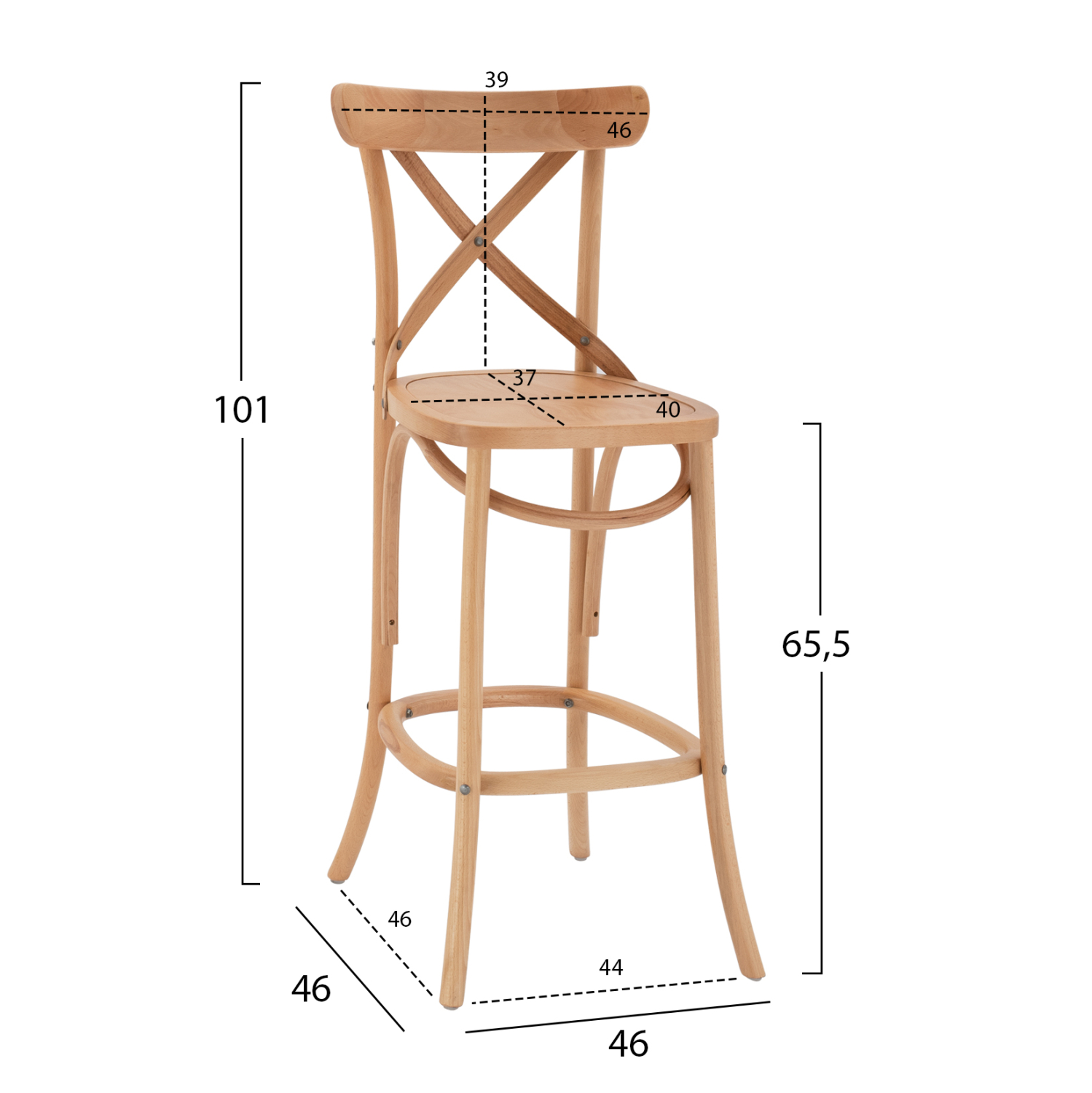 ΣΚΑΜΠΟ ΜΕΣ.ΥΨΟΥΣ GIOLIANA HM8750.01 ΑΠΟ ΟΞΙΑ ΦΥΣΙΚΟ ΜΕ PLYWOOD ΚΑΘΙΣΜΑ 46x46x101Υ εκ. (x1) - Image 2