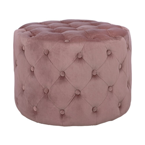 ΣΚΑΜΠΟ KASSIE  ΣΑΠΙΟ ΜΗΛΟ ΒΕΛΟΥΔΟ ΤΥΠΟΥ CHESTERFIELD HM8406.02 Φ60x43Υ εκ. (x1)